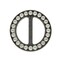 Vintage Crystal Rhinestones and Black Circular Plastic Slider - 1.5"